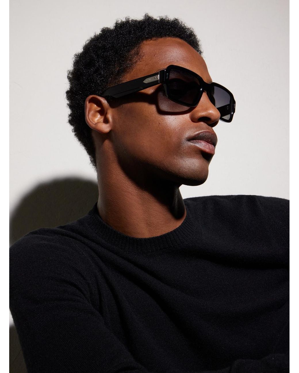 Dior Black Diortailoring Square-Frame Acetate Sunglasses for men