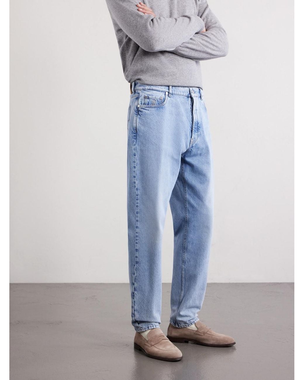 Brunello Cucinelli Blue Straight-Leg Jeans for men