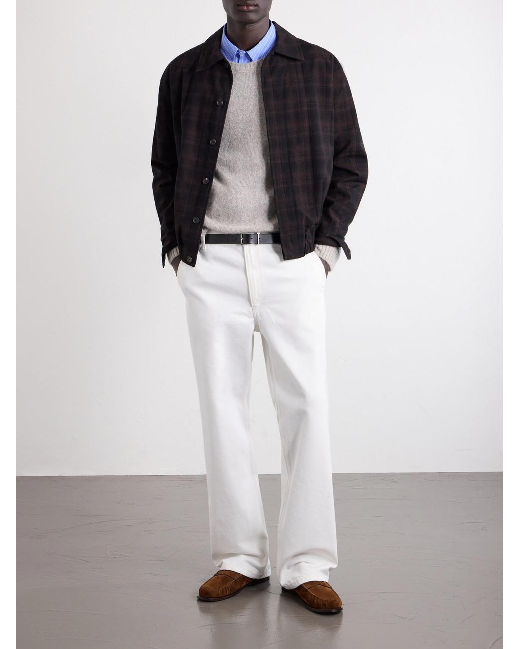 Jeanerica Black Jean Checked Cotton And Wool-Blend Jacket for men