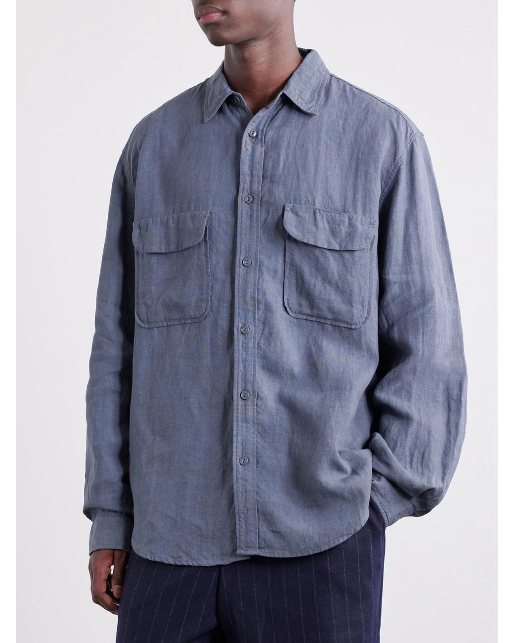 Kapital Blue Linen Shirt for men