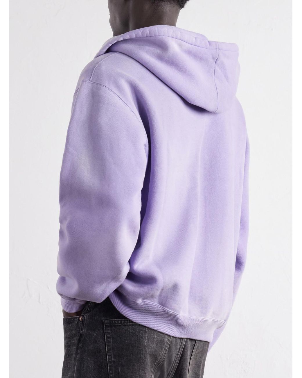 A.PRESSE Purple Cotton-Jersey Hoddie for men