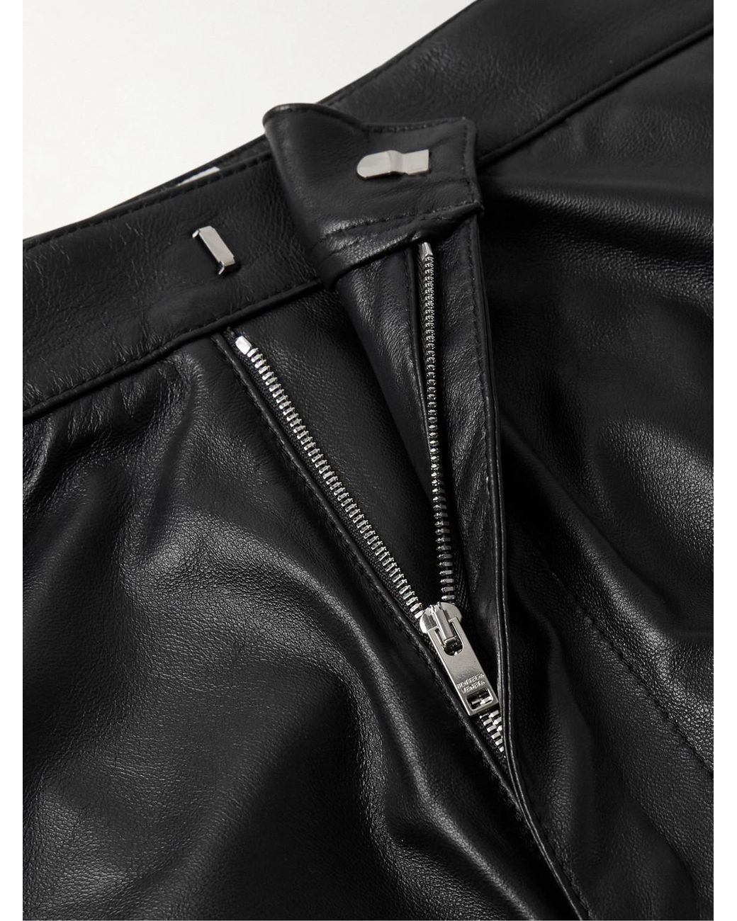 Bottega Veneta Black Layered Wide-Leg Leather Trousers for men