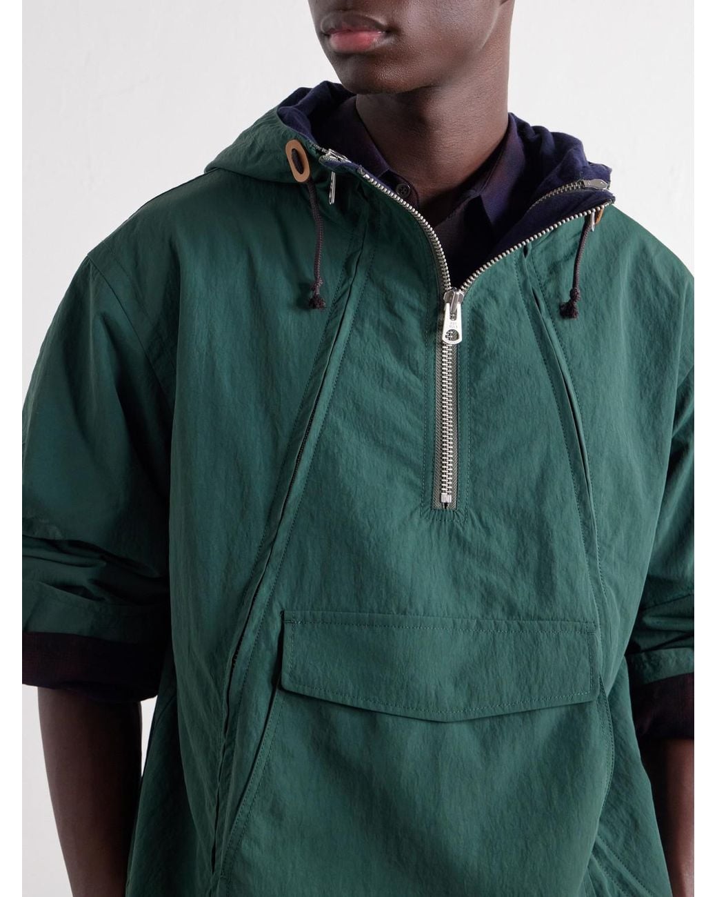 Human Made Green Multi-Zip Logo-Detailed Hooded Shell Jacket for men