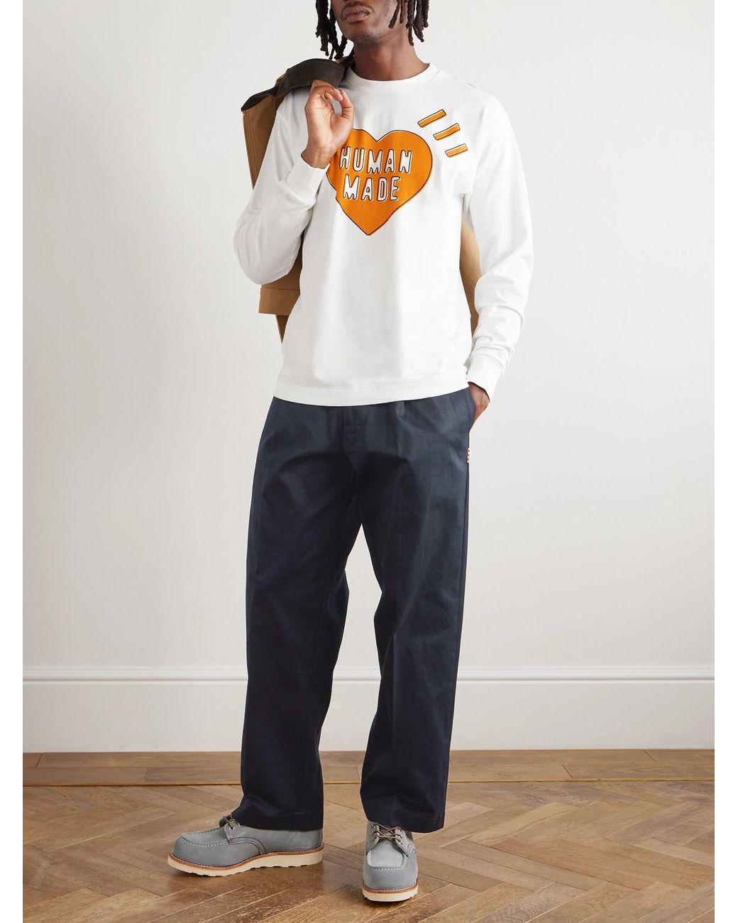 Human Made White Printed Cotton-Jersey T-Shirt for men