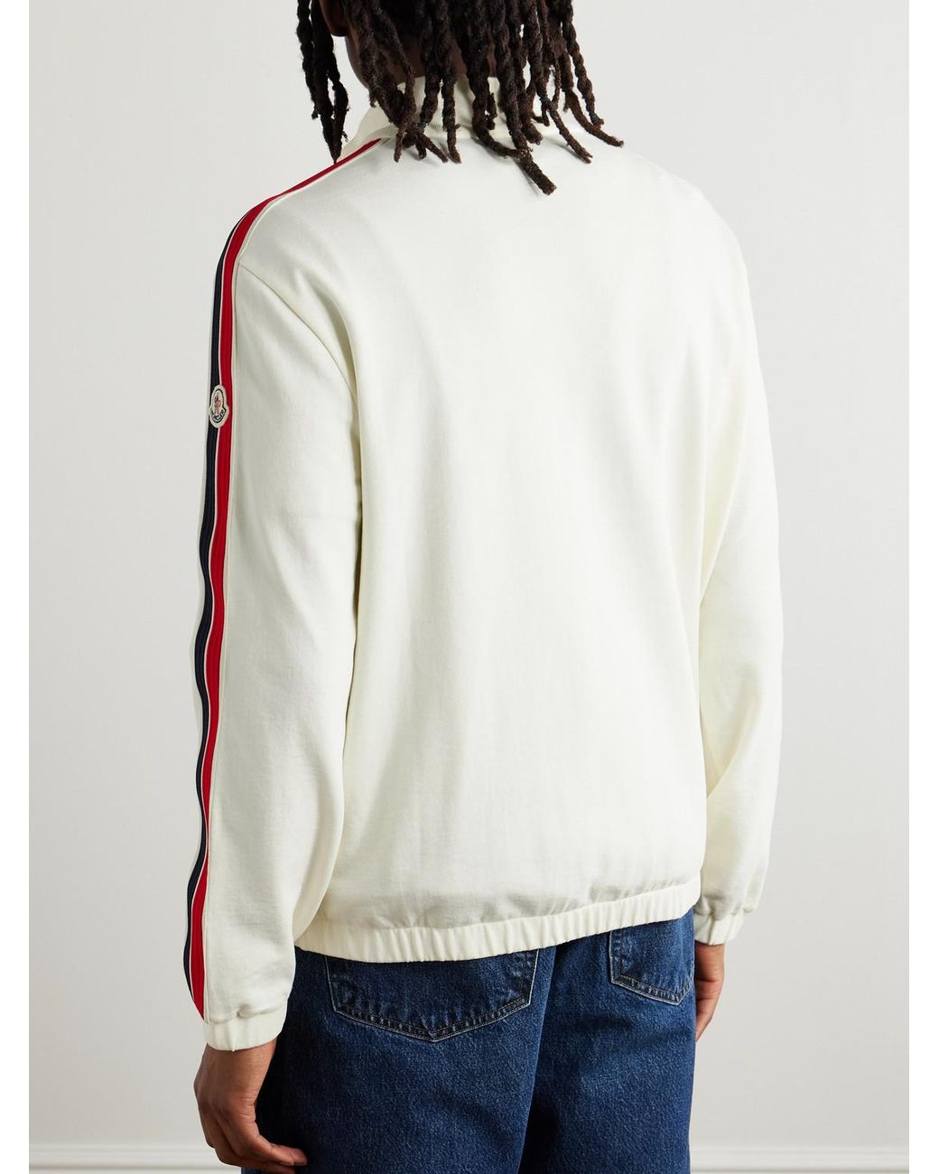 Moncler Red Striped Cotton-Jersey Track Jacket for men