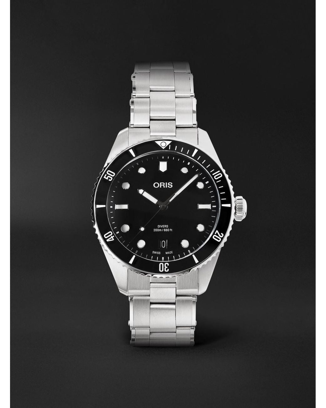 Oris Black Divers Date Automatic Stainless Steel Watch, Ref. 01 733 7795 4054 for men