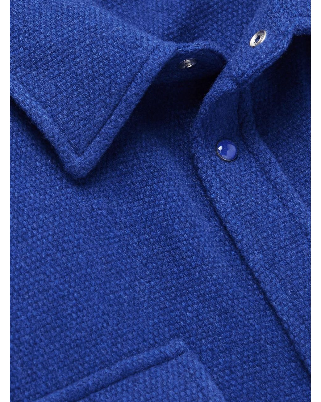 God's True Cashmere Blue Cashmere Shirt for men