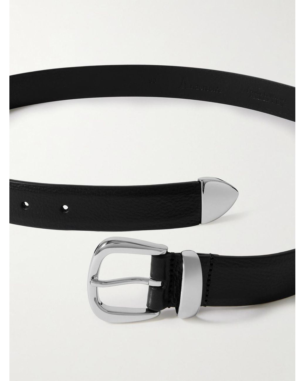Andersons Black 3Cm Leather Belt for men