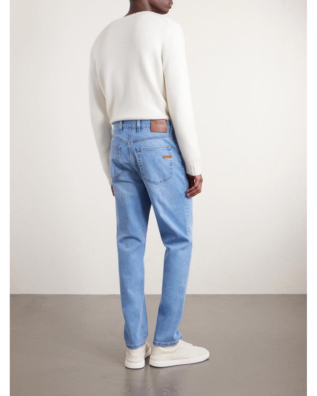Zegna Blue Straight-Leg Jeans for men