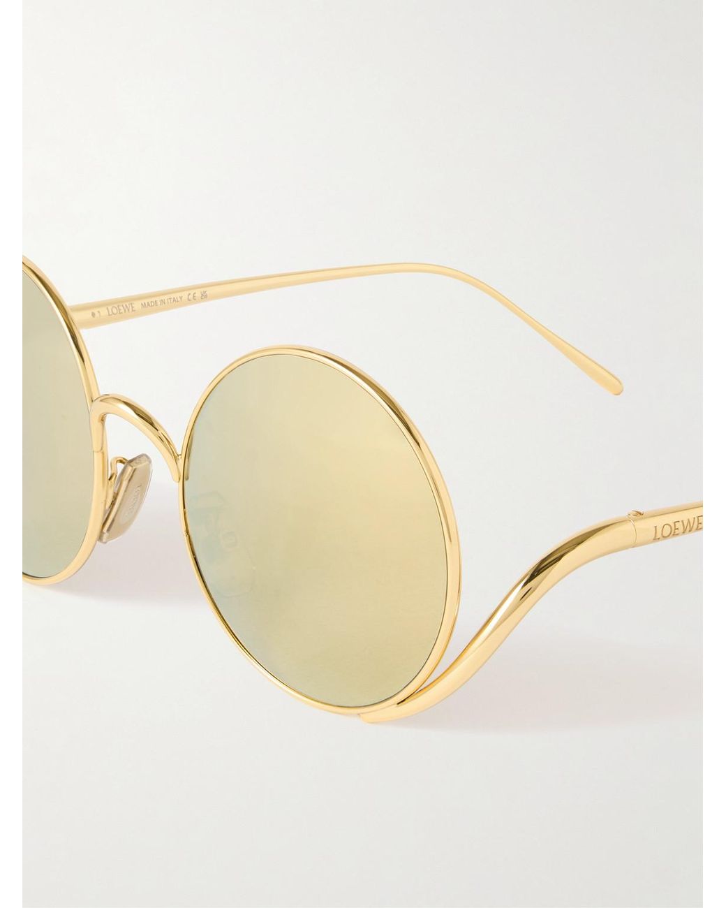 Signature Round-Tone Sunglasses di Loewe in Natural da Uomo