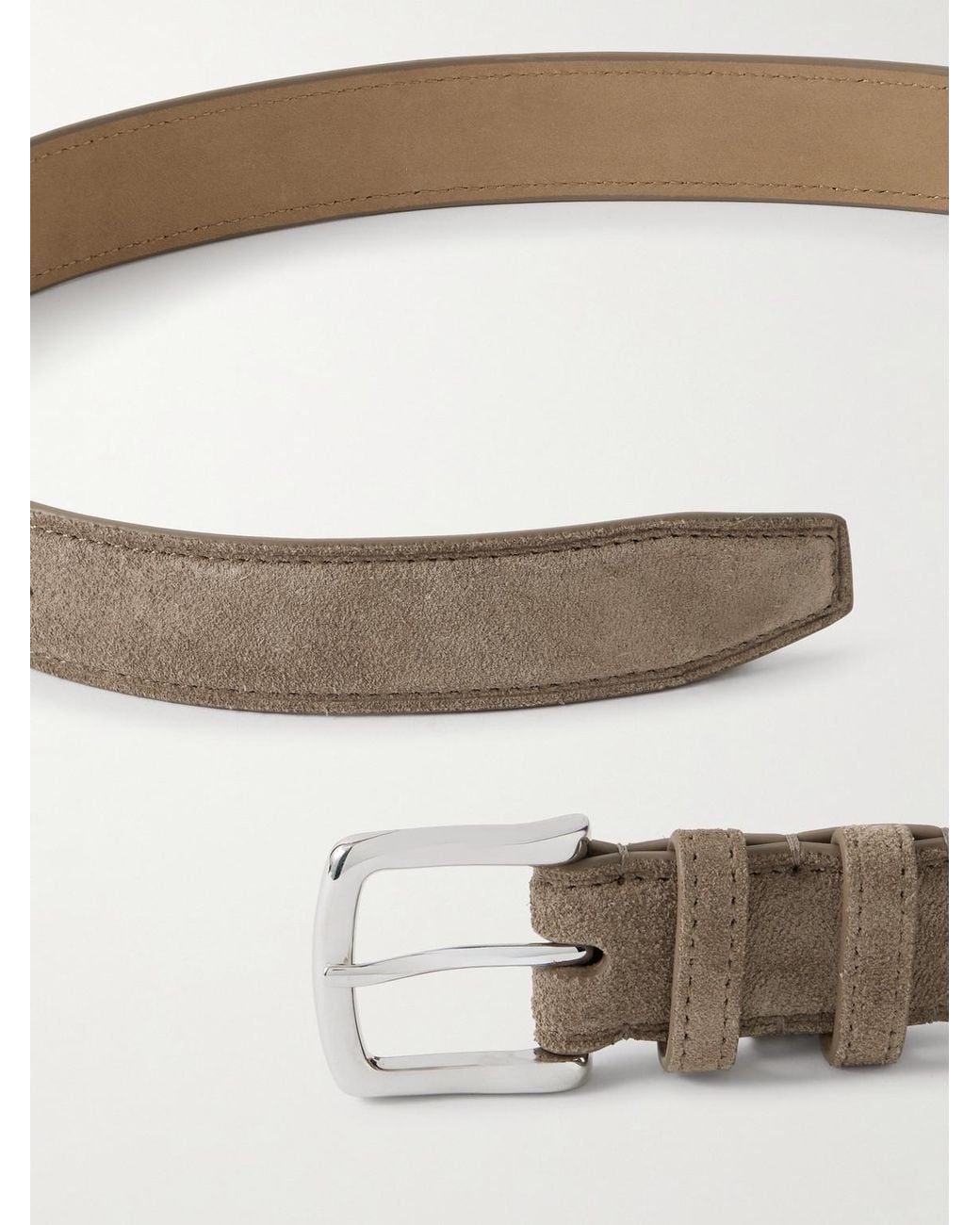 George Cleverley Natural 3Cm Suede Belt for men
