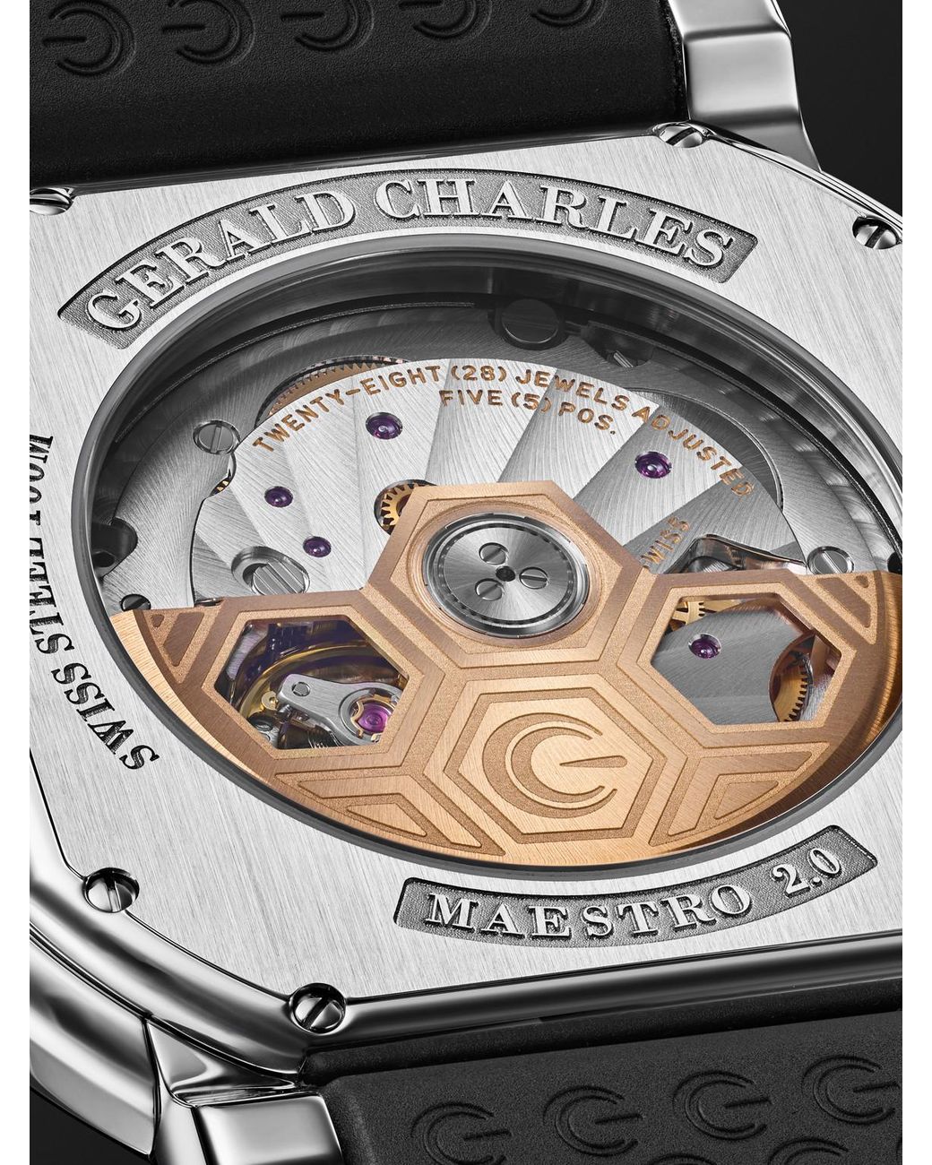 Gerald Charles Black Maestro 2.0 Ultra-thin Automatic 39mm Stainless Steel for men