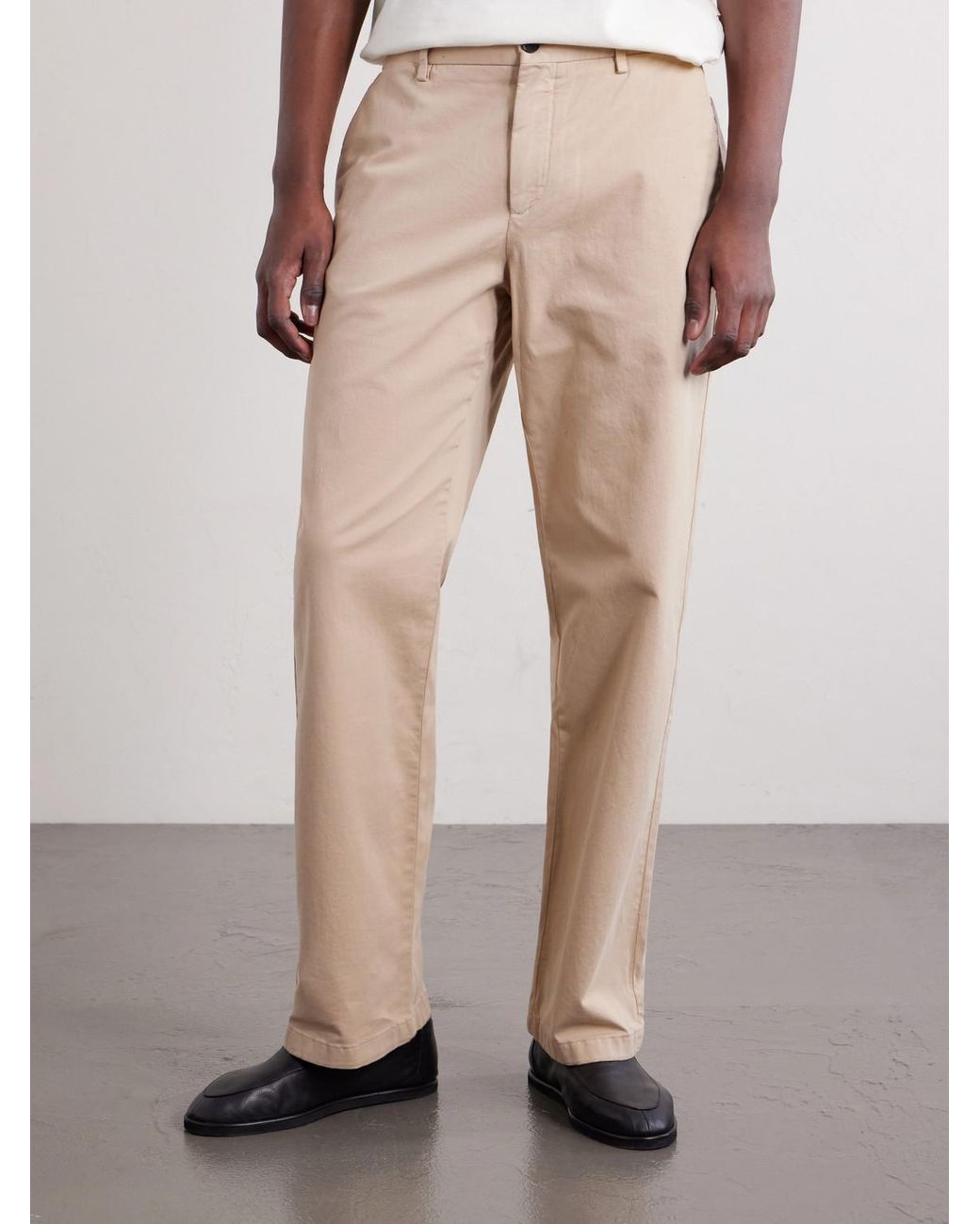 Mr P. Natural Straight-Leg Organic Cotton-Blend Chinos for men