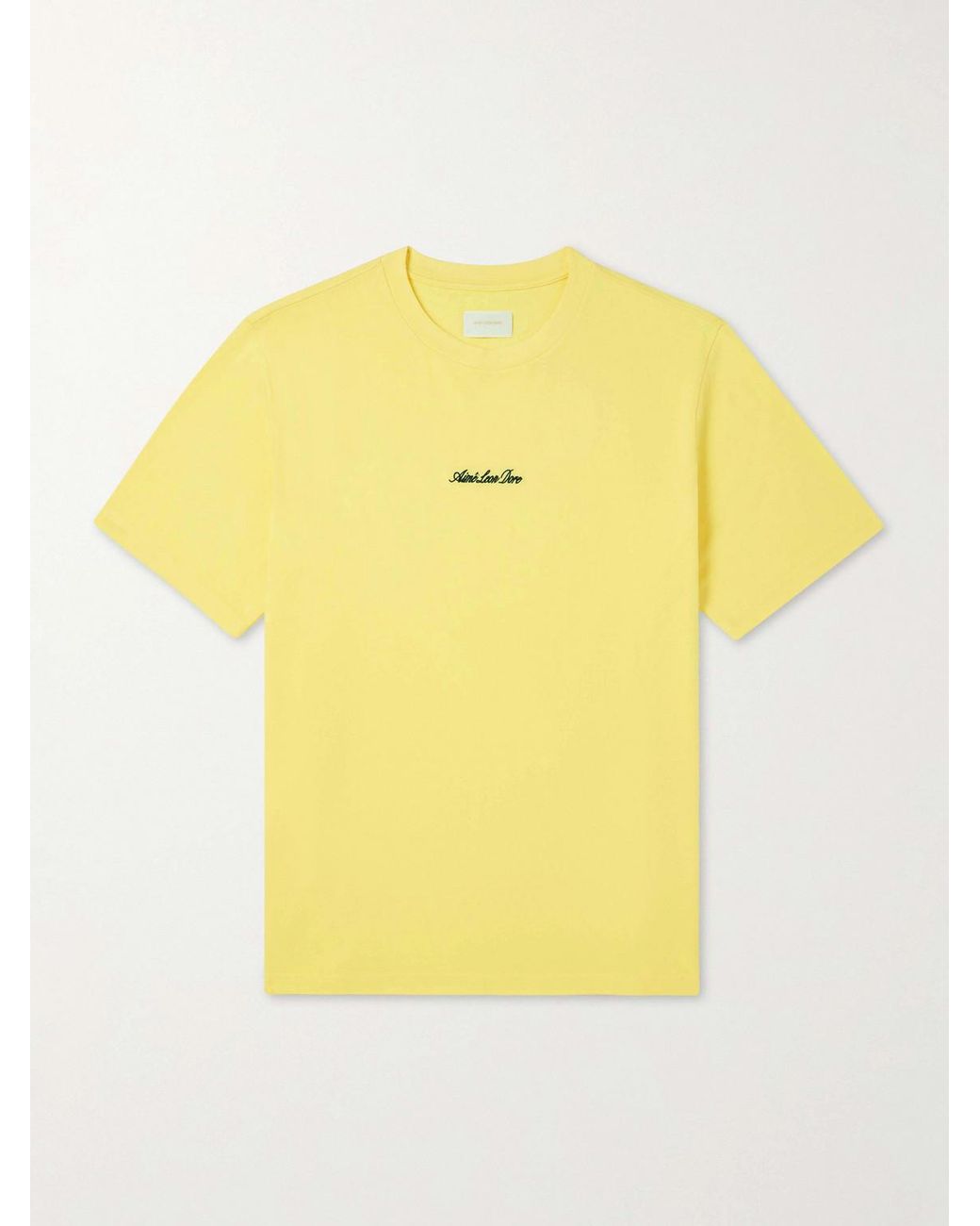 Aimé Leon Dore Yellow Logo-Embroidered Cotton-Jersey T-Shirt for men