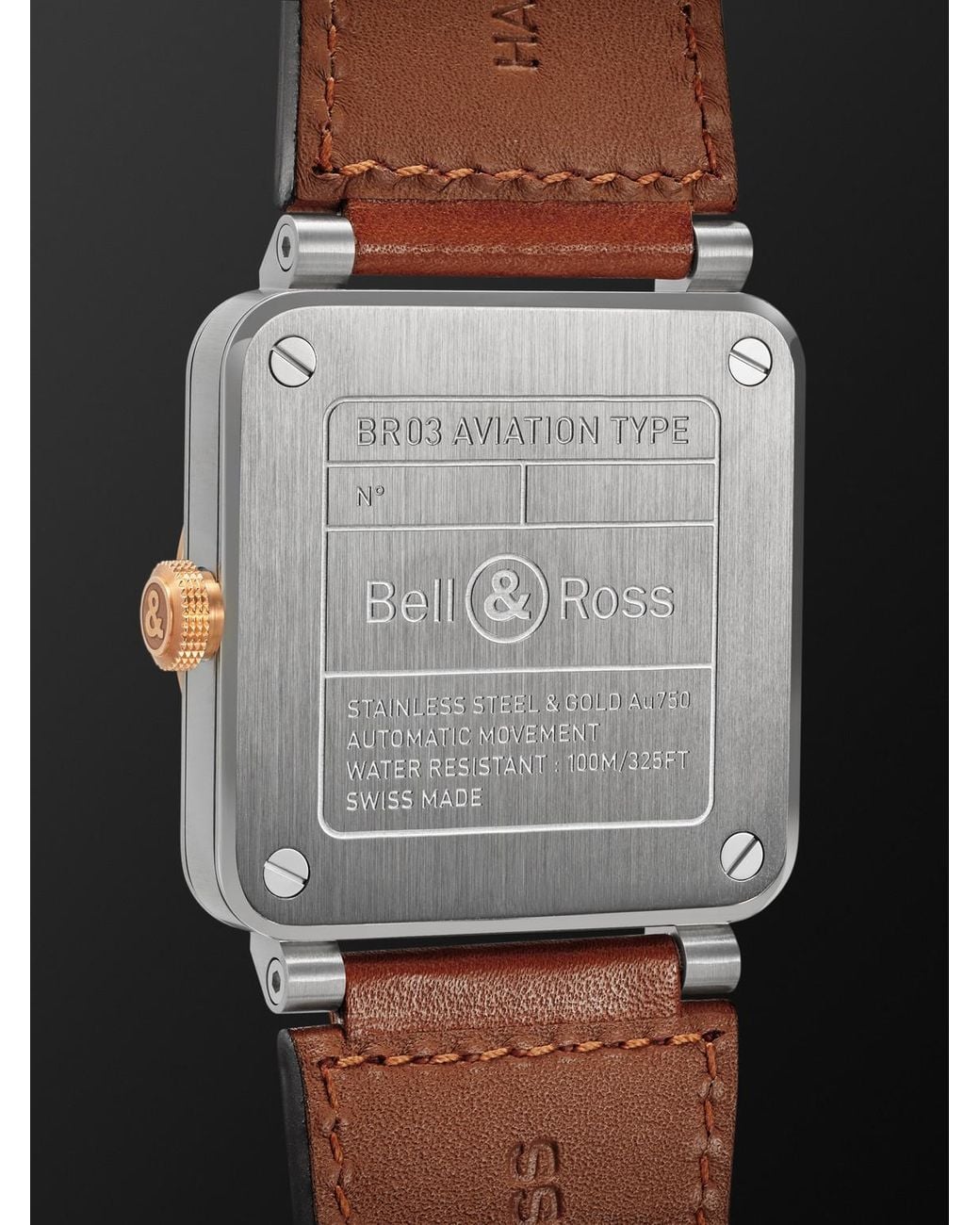 Bell & Ross Black Br-03 Automatic 18-Karat Rose And Steel Watch, Ref. Br03A-Wh-Stpg/Sca for men