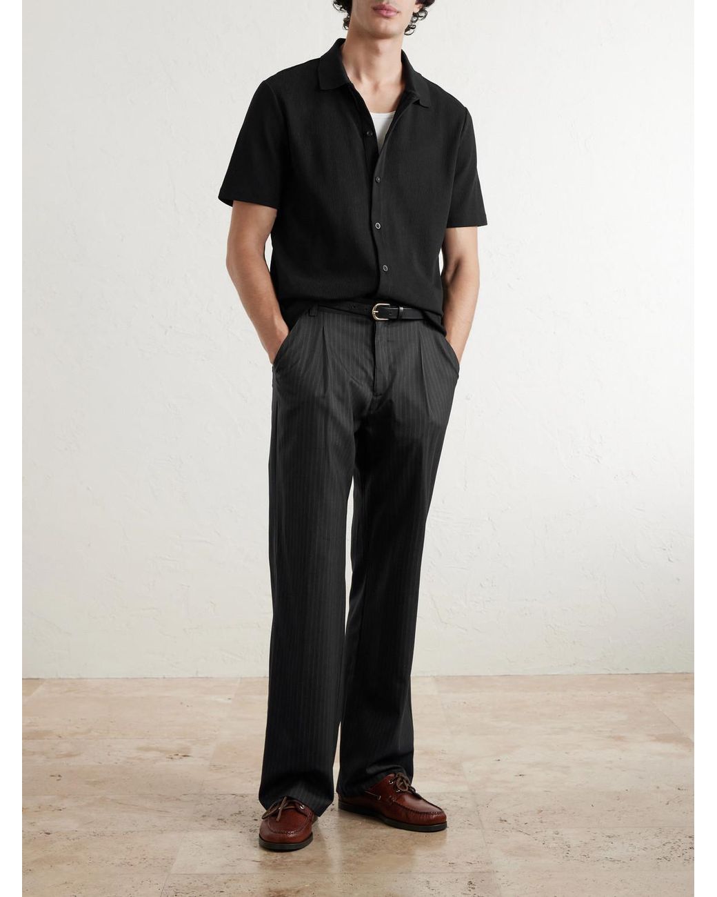 Mr P. Black Organic Cotton Shirt for men