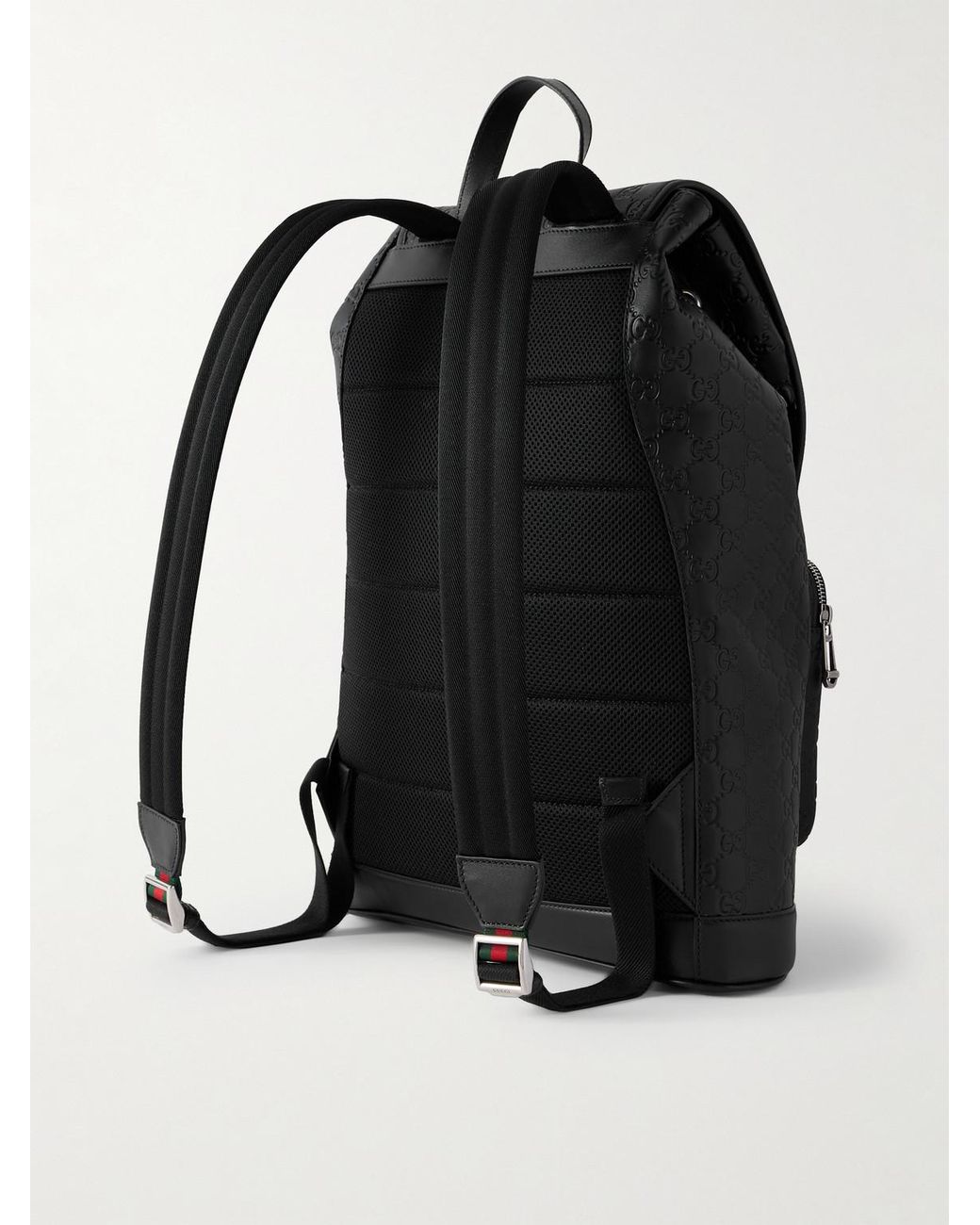 Gucci Black Arabella Logo-Debossed Leather Backpack for men