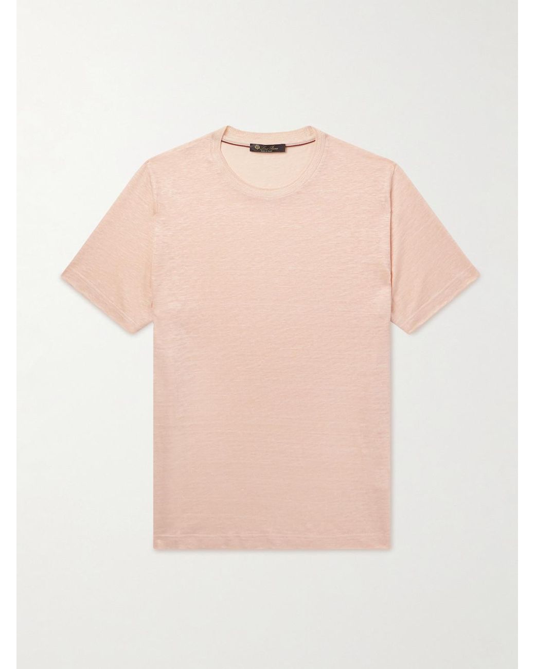 Loro Piana Pink Linen T-Shirt for men