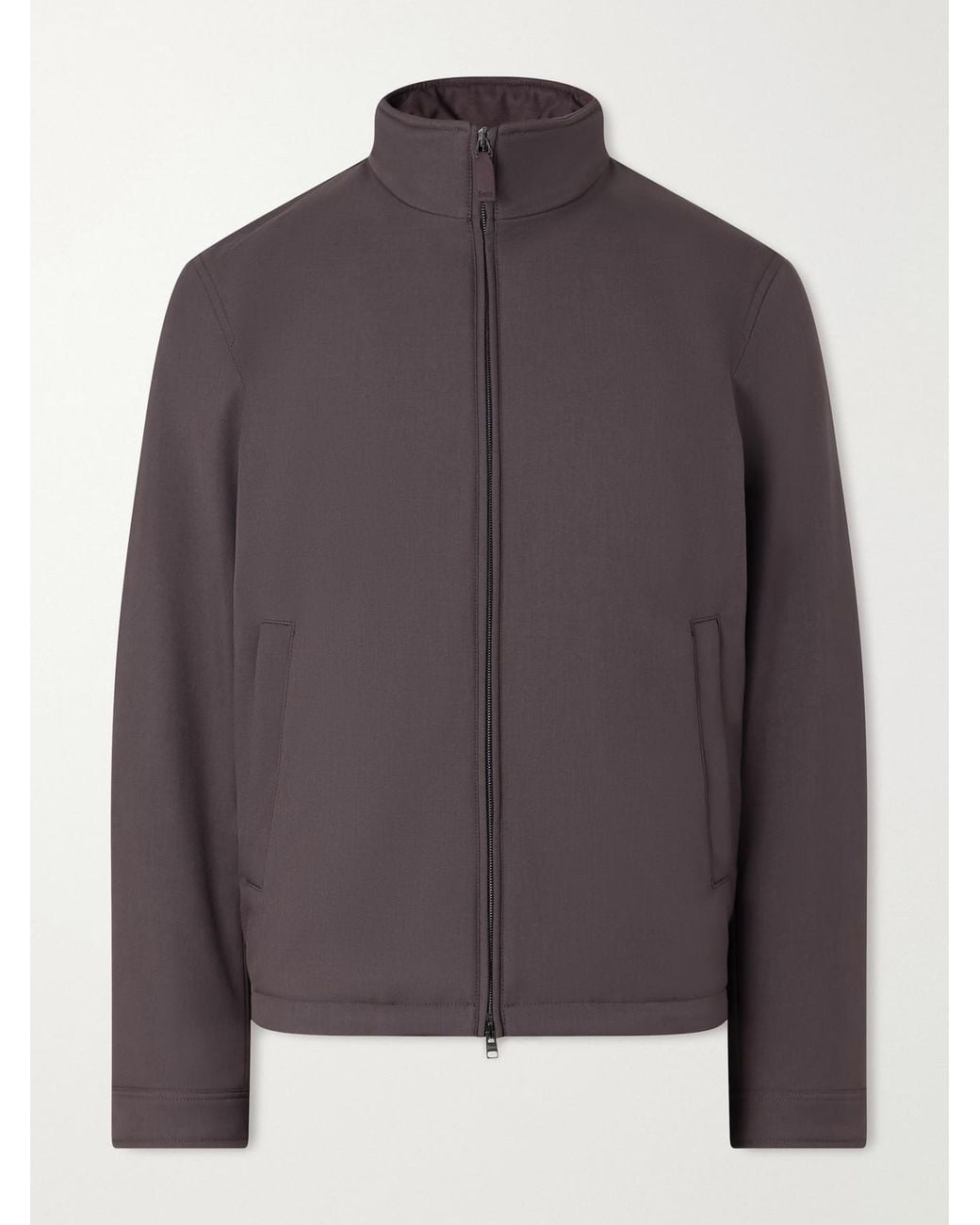 Herno Gray Padded Twill Bomber Jacket for men