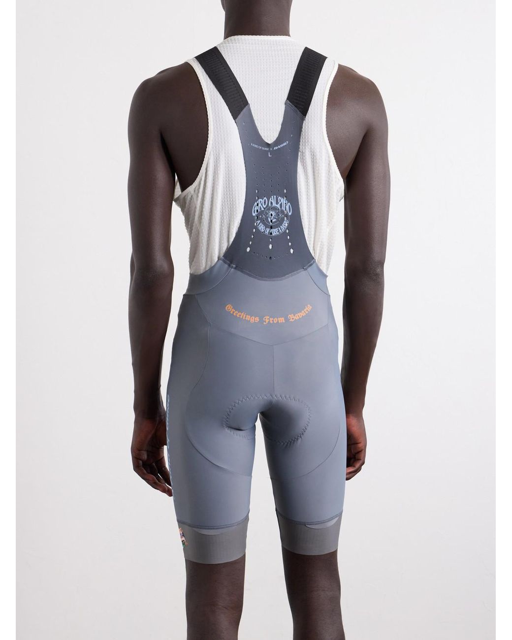 A Kind Of Guise Blue Basso Giro Alpino Logo-Print Mesh Cycling Bib Shorts for men