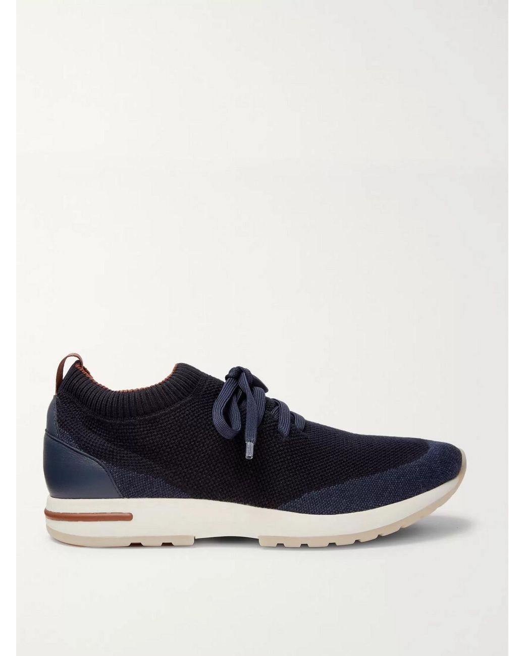 Loro Piana 360 Flexy Walk Leather-trimmed Knitted Wool Sneakers in Blue ...