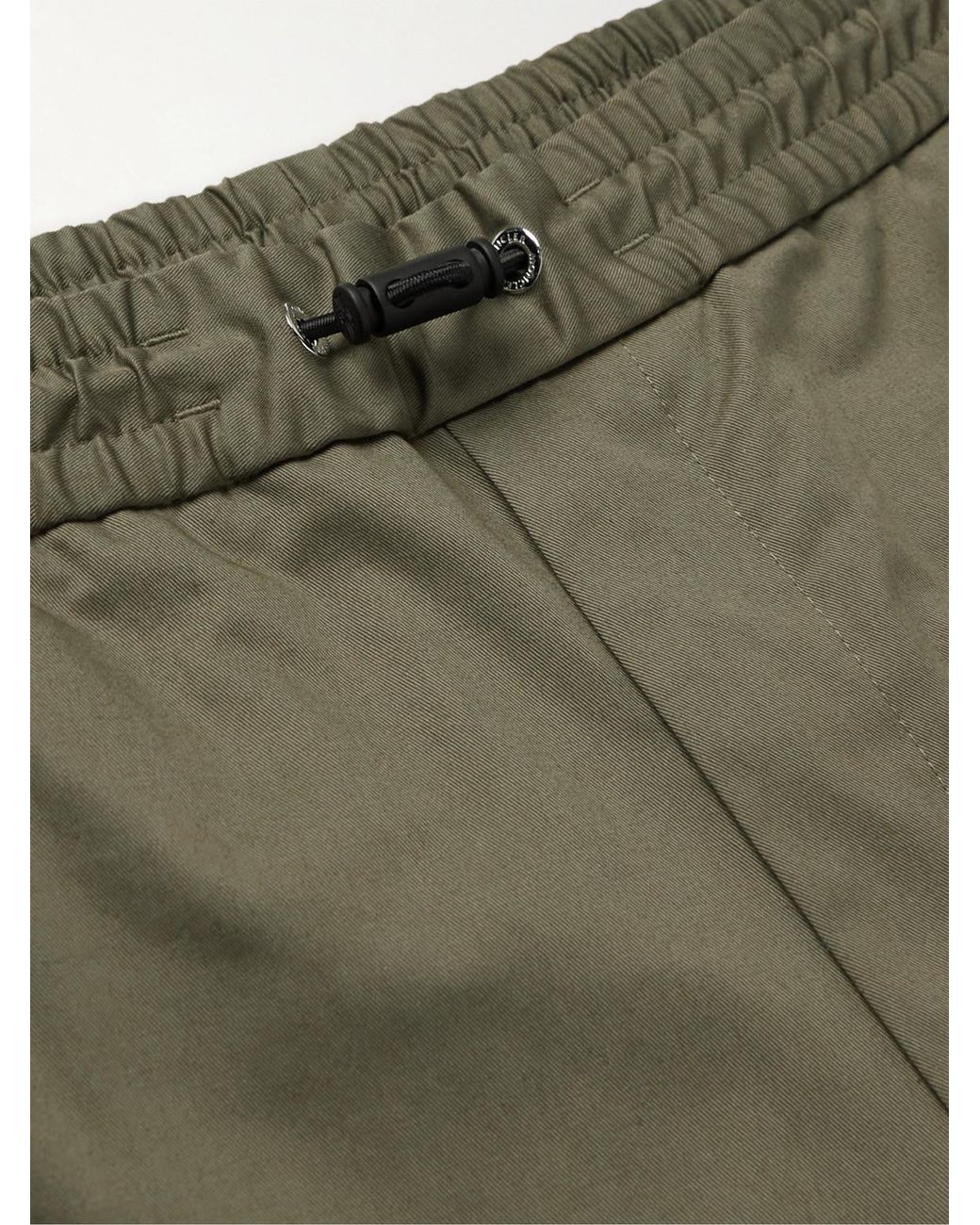 Moncler Green Straight-Leg Cotton-Blend Gabardine Shorts for men