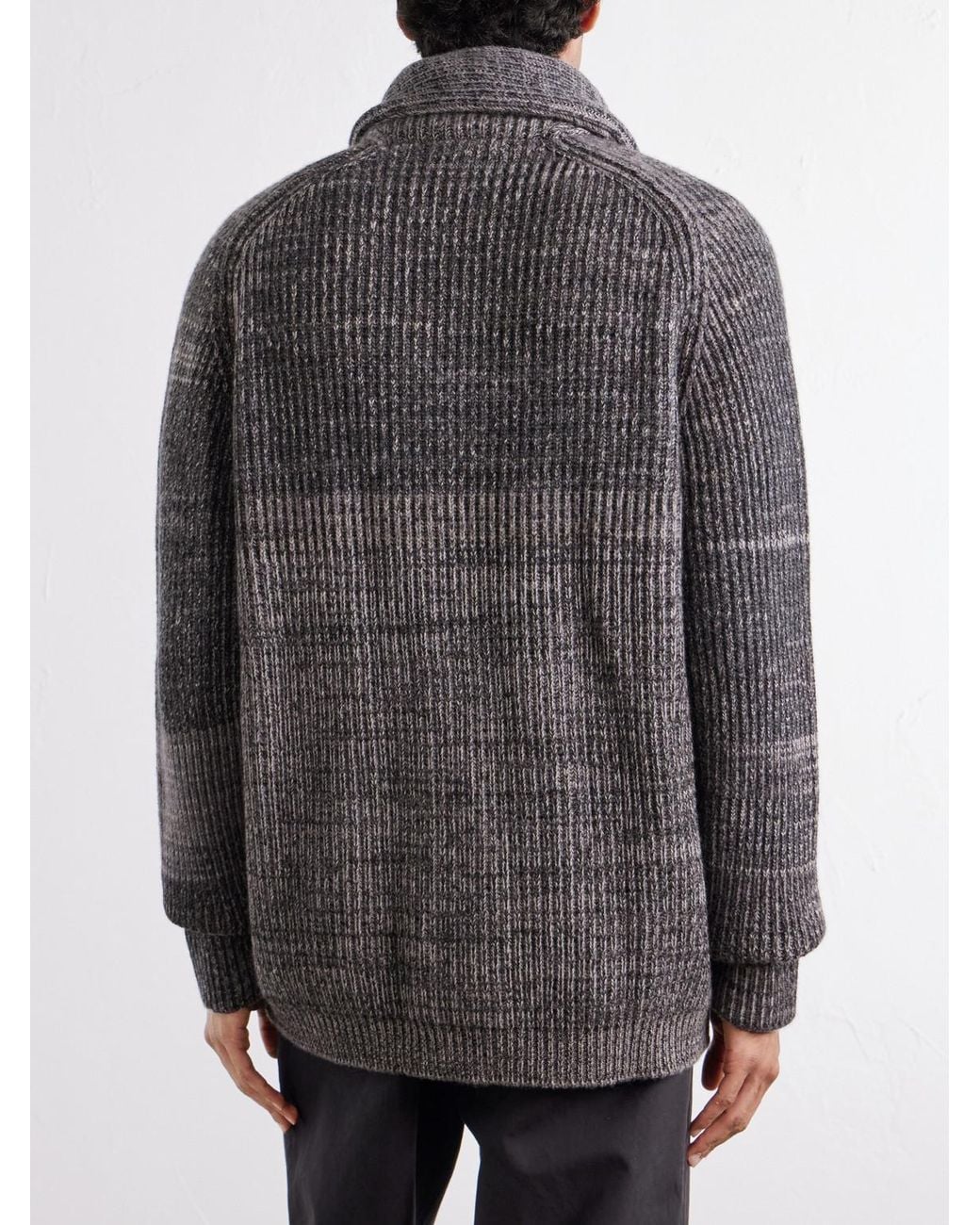 Begg x Co Gray Surfer Cashmere Cardigan for men