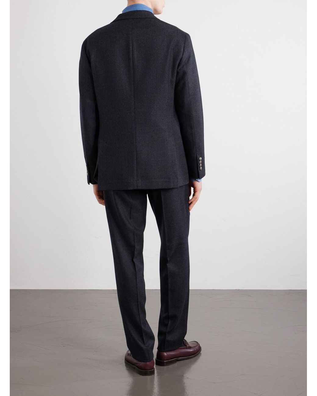 Brunello Cucinelli Blue Virgin Wool Suit Jacket for men