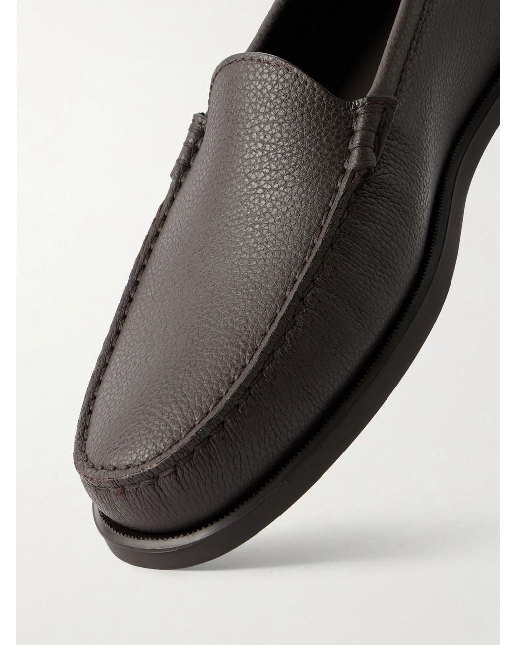 Morjas White The Venetian Full-Grain Leather Loafers for men