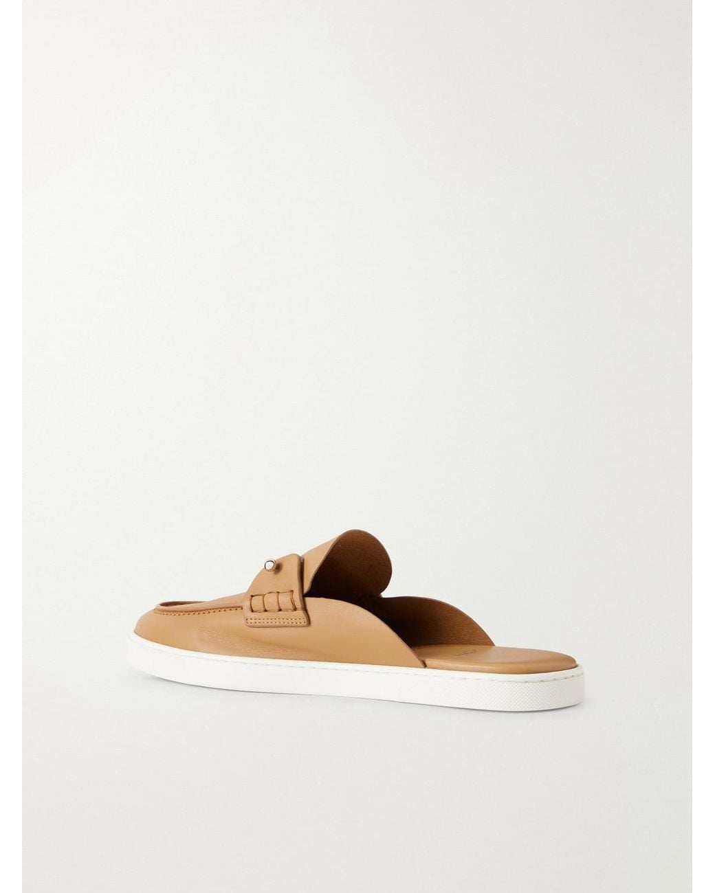 Christian Louboutin White Chanme Embellished Leather Mules for men
