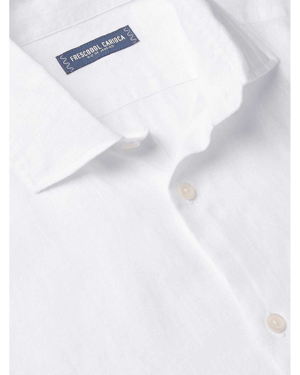Frescobol Carioca White Linen Shirt for men