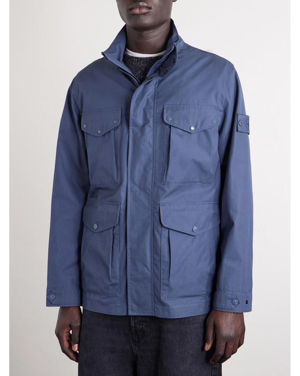 Stone Island Blue Ghost Cotton-Canvas Field Jacket for men