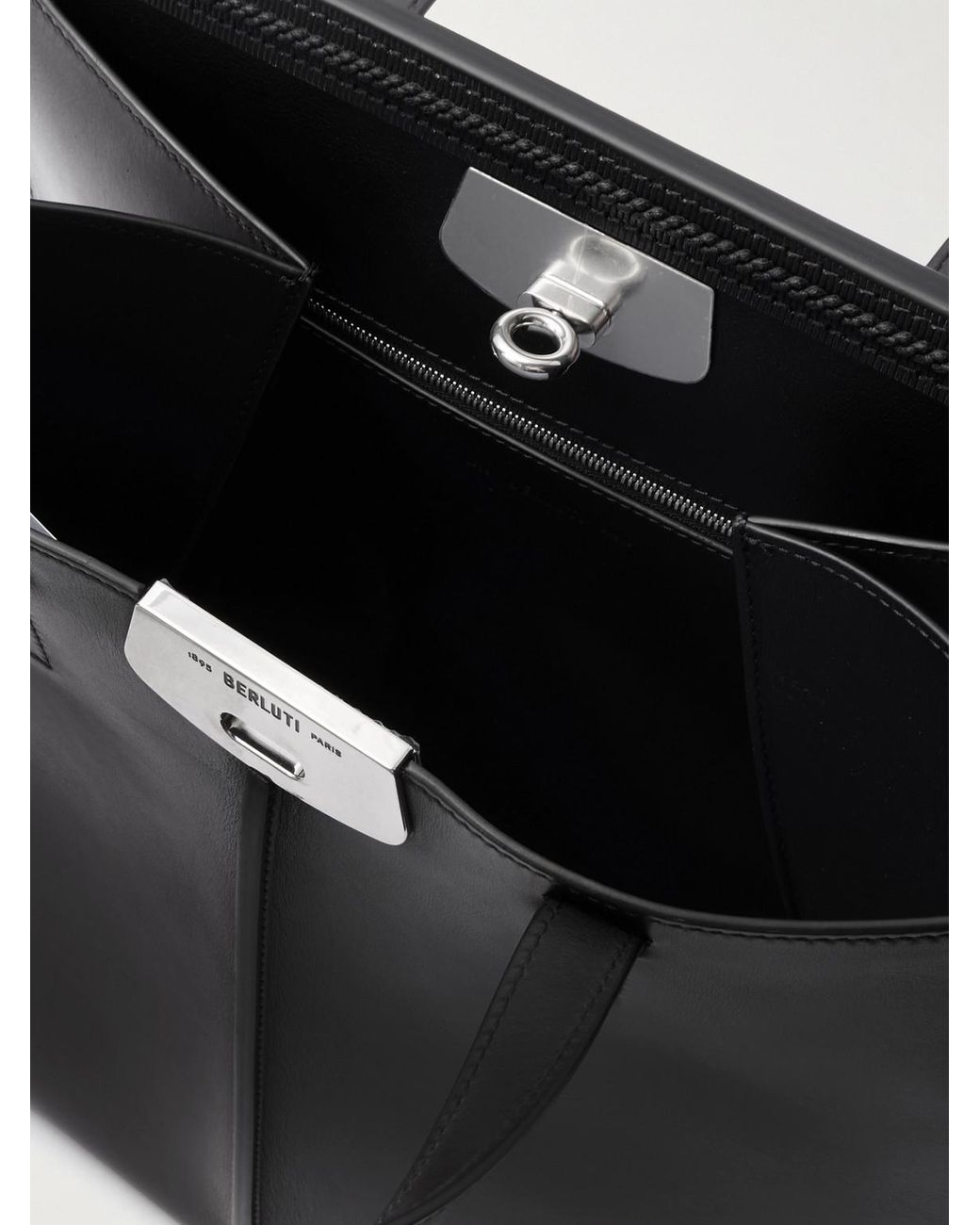 Berluti Black Luti 38 Venezia Leather Tote Bag for men