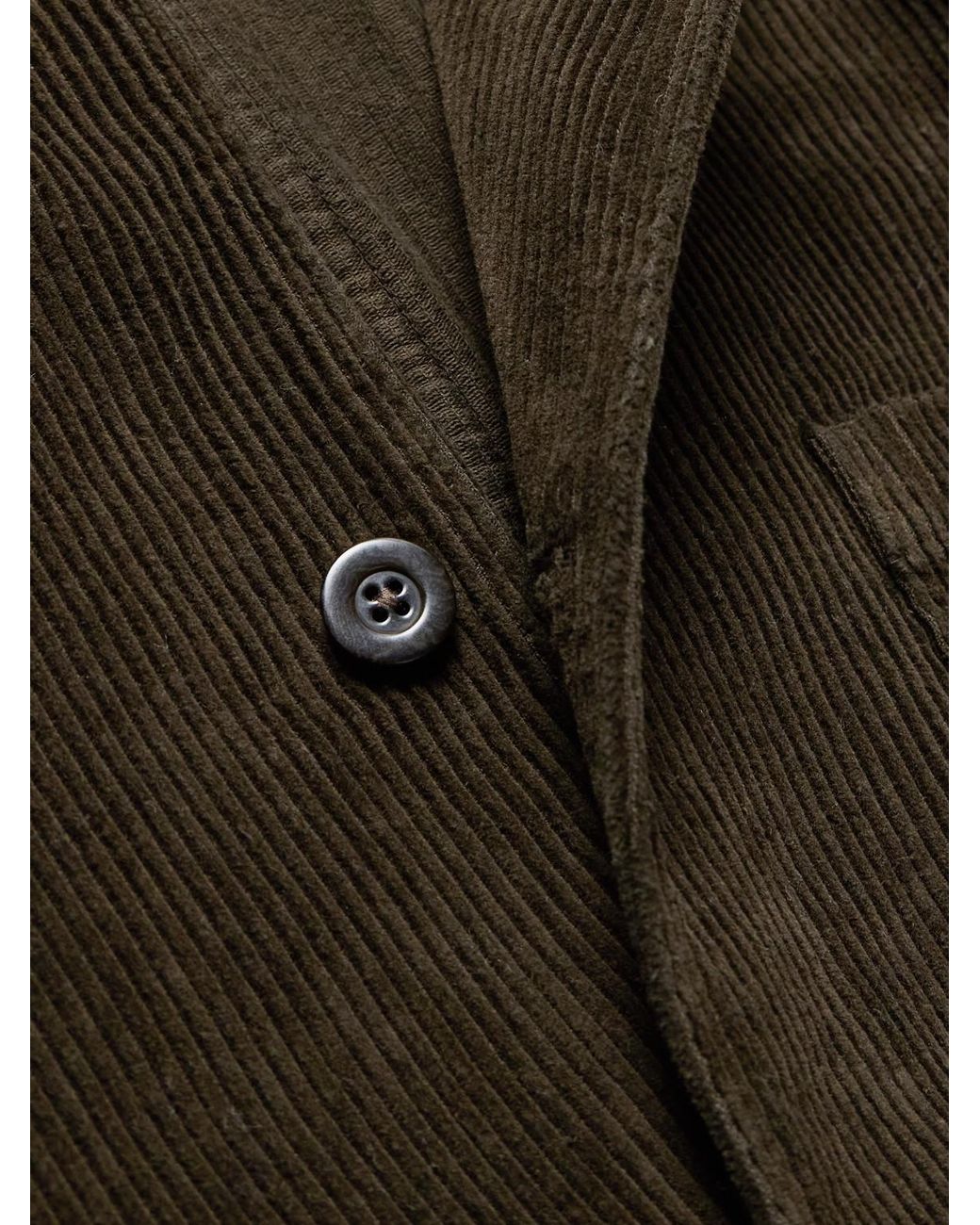 Portuguese Flannel Brown Labura Cotton-Corduroy Overshirt for men
