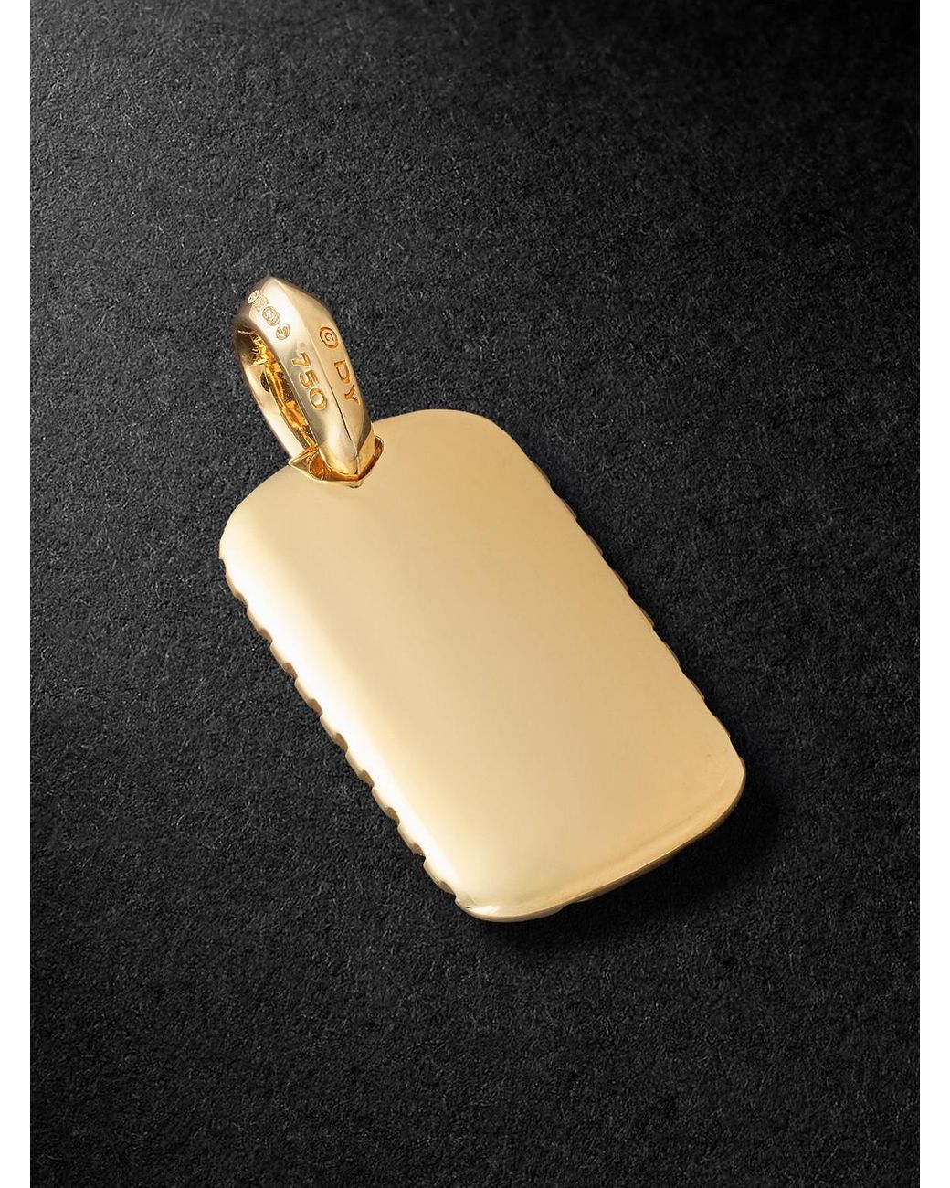 Chevron 18-Karat Tiger's Eye Pendant di David Yurman in Black da Uomo