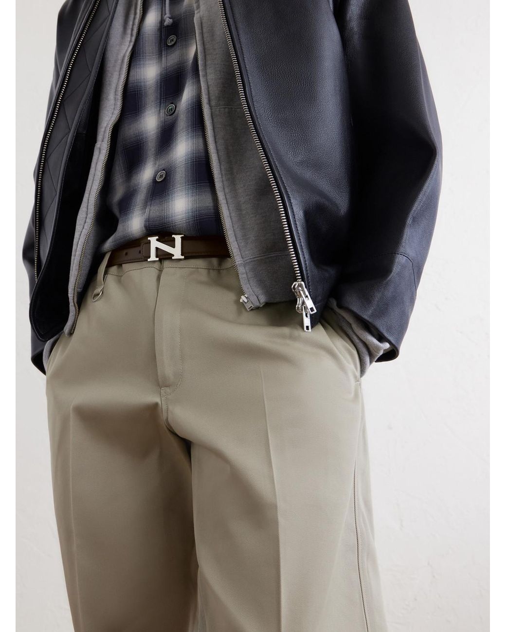 Neighborhood Brown 2Cm Leather Belt for men