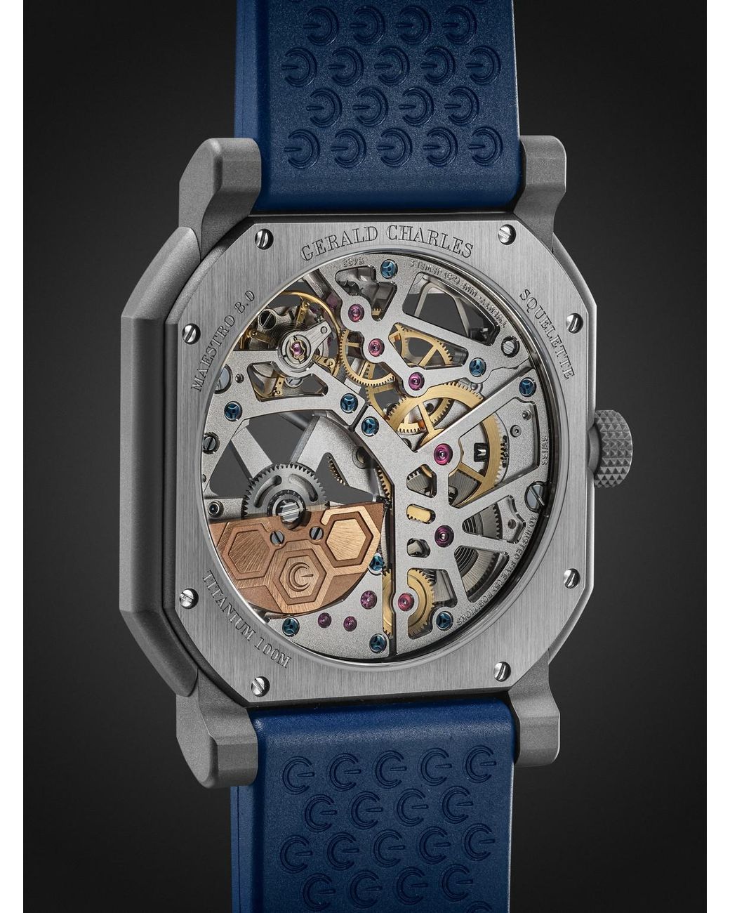Gerald Charles Blue Maestro 8.0 Gc Sport Limited Edition Automatic Chronograph Titanium Watch, Ref. Gc8.0-Tx-Tn-01 for men