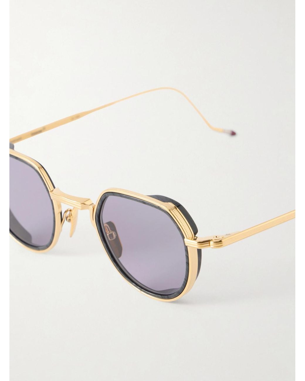 Jacques Marie Mage Metallic Dixon Round-frame Gold-tone Metal Sunglasses for men