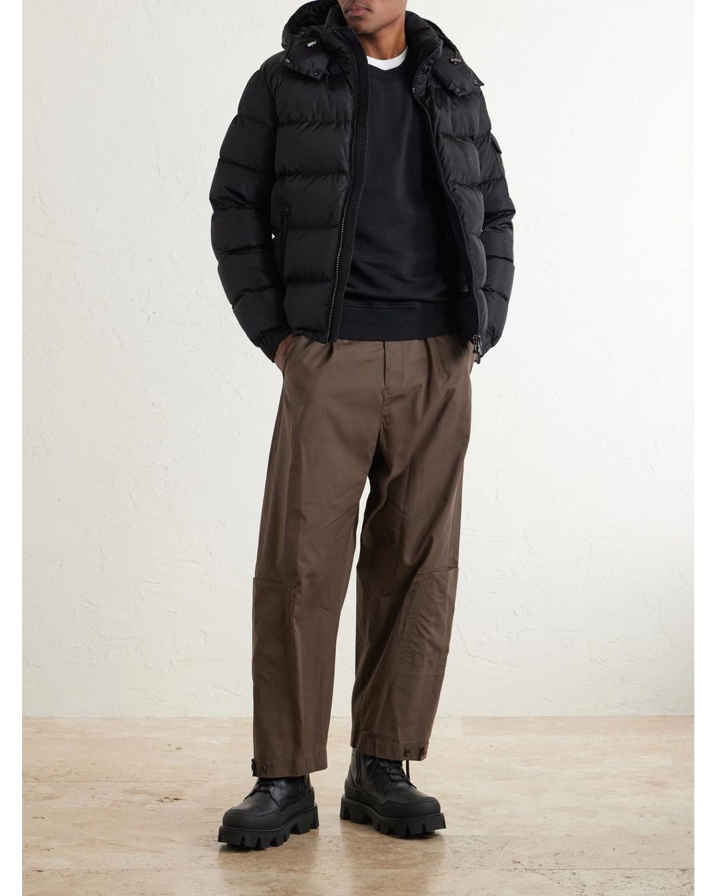 Moncler Black Maya Quilted Shell Down Jacket for men