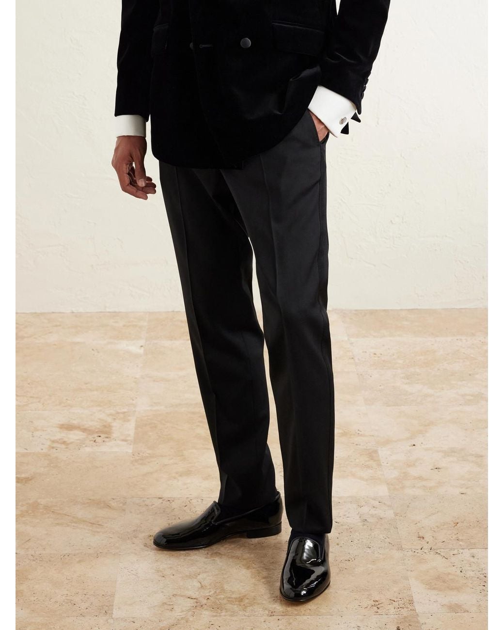 George Cleverley Black Albert Patent-Leather Slippers for men