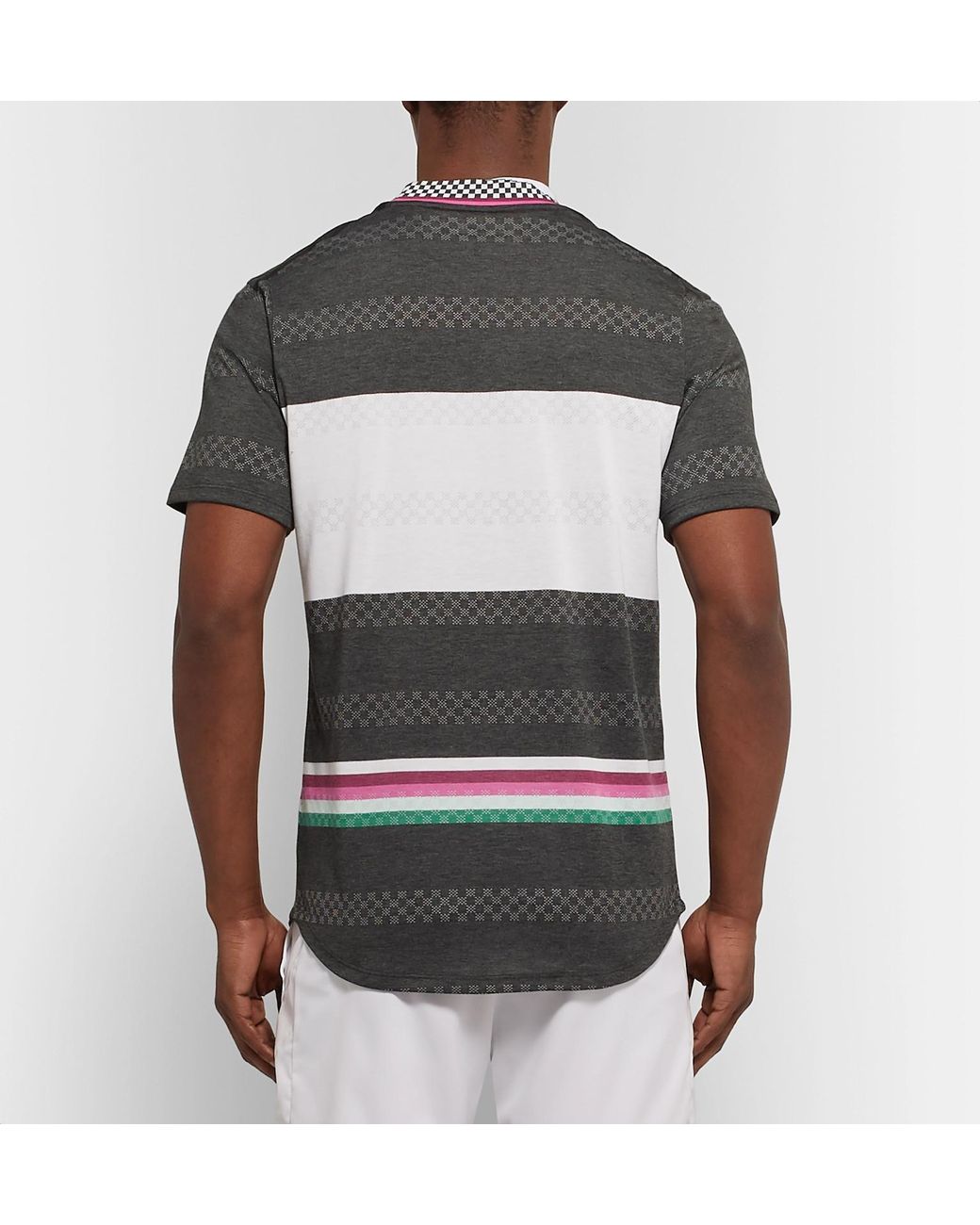 Nike Nikecourt Challenger Slim-fit Striped Dri-fit Tennis T-shirt in Grey  for Men | Lyst Australia