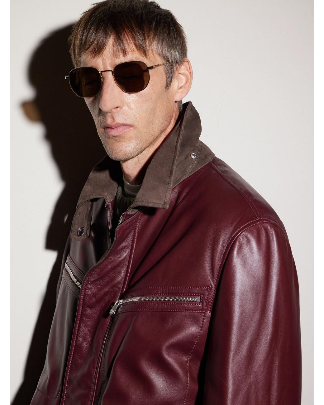 Gucci Pink Round-frame Rose Gold-tone Sunglasses for men