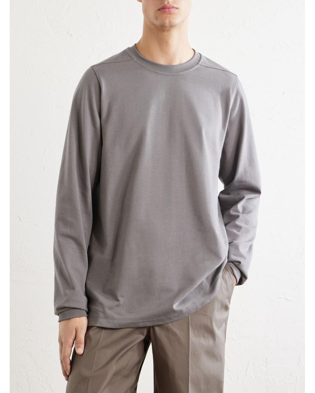 Rick Owens Gray Cotton-Jersey Shirt for men