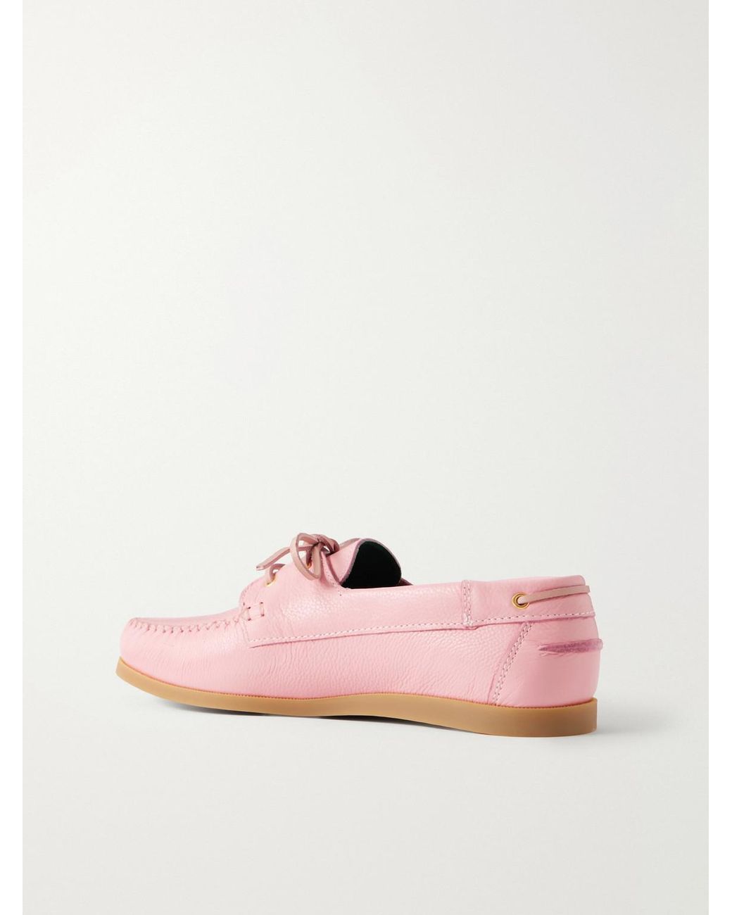 Boatman Full-Grain Leather Boat Shoes di VINNY'S in Pink da Uomo