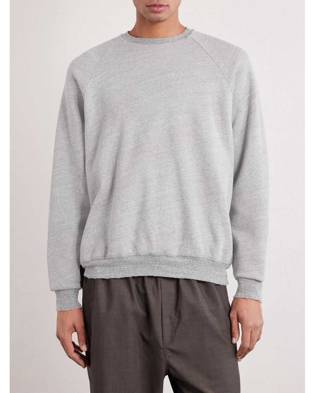 A.PRESSE Gray Reversible Cotton-Jersey Sweatshirt for men