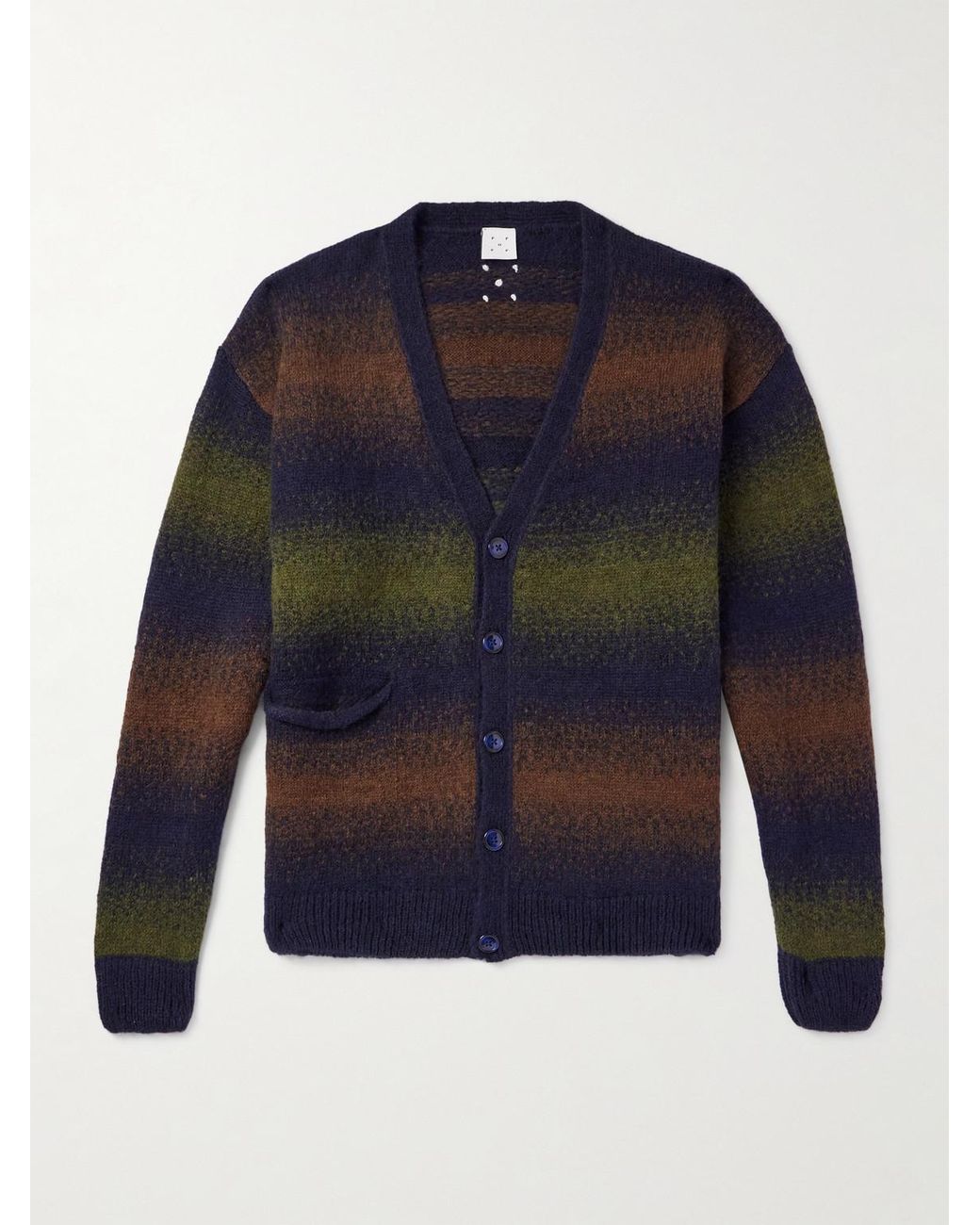 トップス POP TRADING COMPANY striped cardigan Pop Trading Company Striped Cardigan - Delicioso / Foliage