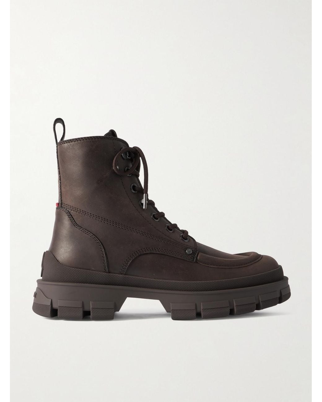 Moncler Black Hevea City Leather Boots for men