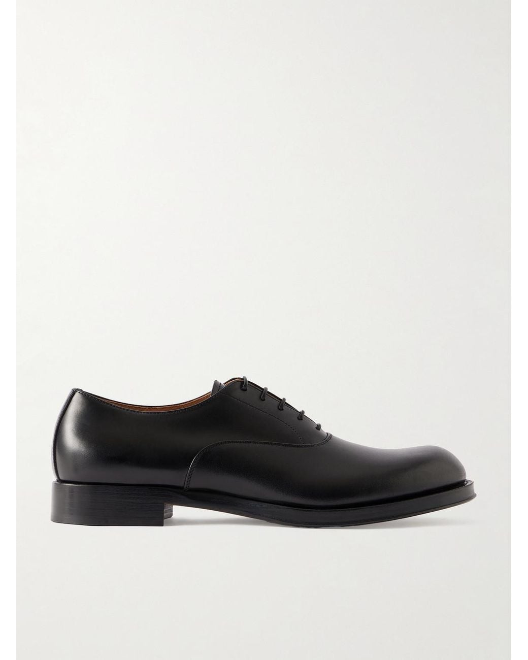 Dries Van Noten Black Leather Derby Shoes for men