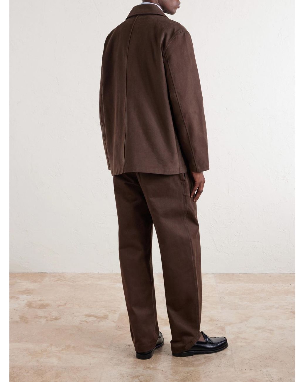 De Bonne Facture Brown Traveler Cotton-Twill Suit Jacket for men