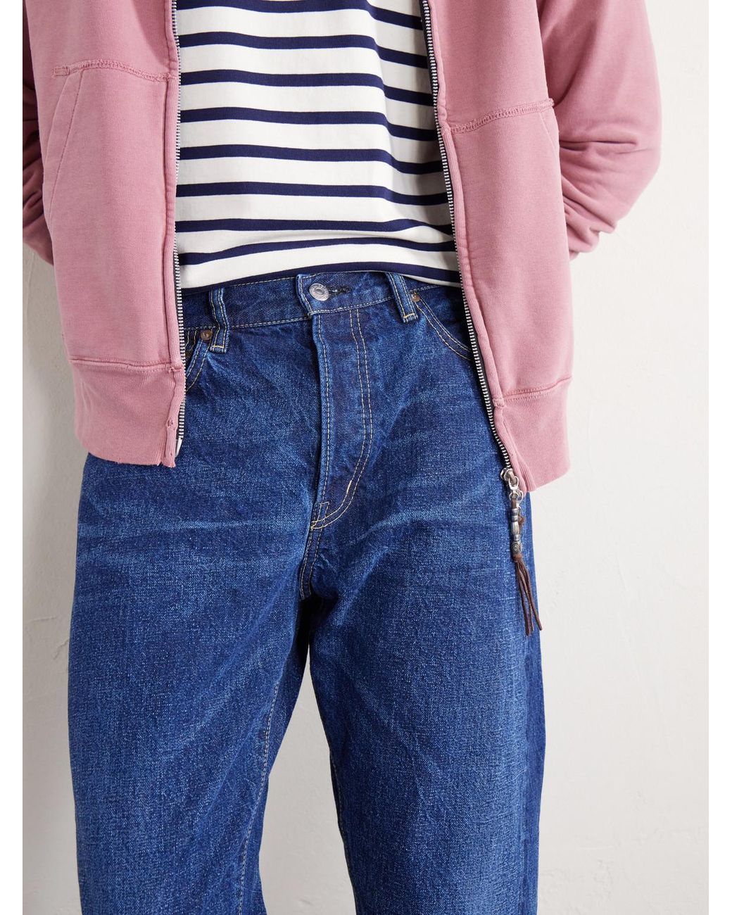Remi Relief Blue 1954 Straight-leg Cropped Distressed Jeans for men